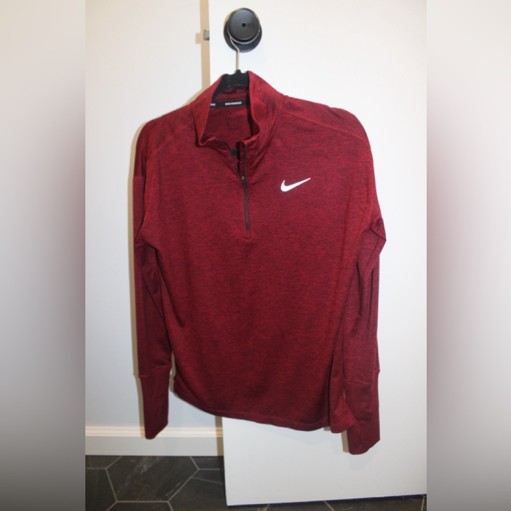 Nike Women’s Dri-FIT Element 1/2-Zip Running Top – Red Heather – Size Small